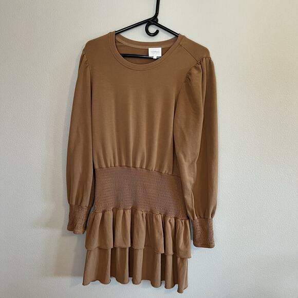 Anthropologies Sundays Rosie dress Pull Over Ruffle Honey Color Size Large - Picture 2 of 8